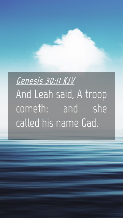 Picture 04 - Genesis 30:11 KJV Mobile Phone Wallpaper - And Leah said, A troop cometh: and she called his - Mobile Bible Verse Wallpaper