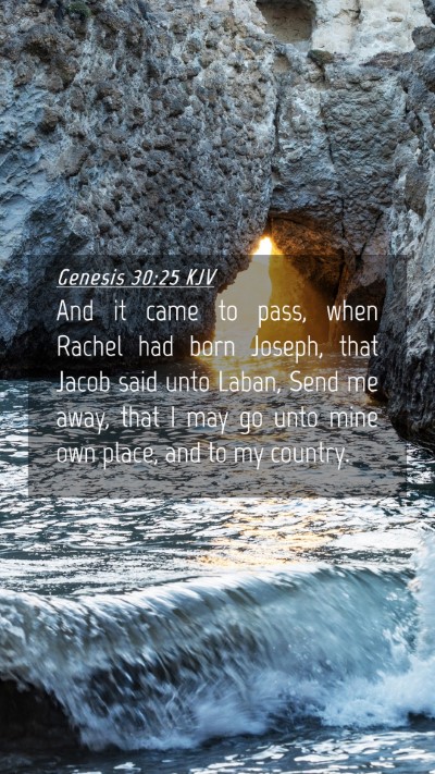 Picture 04 - Genesis 30:25 KJV Mobile Phone Wallpaper - And it came to pass, when Rachel had born Joseph, - Mobile Bible Verse Wallpaper