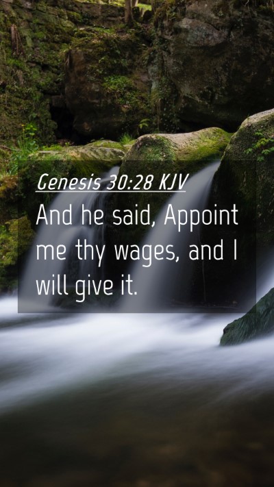 Picture 04 - Genesis 30:28 KJV Mobile Phone Wallpaper - And he said, Appoint me thy wages, and I will - Mobile Bible Verse Wallpaper