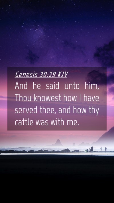 Picture 04 - Genesis 30:29 KJV Mobile Phone Wallpaper - And he said unto him, Thou knowest how I have - Mobile Bible Verse Wallpaper
