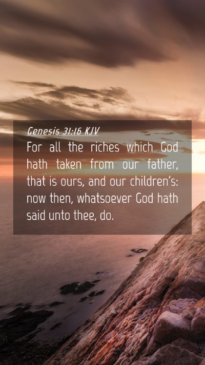 Picture 04 - Genesis 31:16 KJV Mobile Phone Wallpaper - For all the riches which God hath taken from our - Mobile Bible Verse Wallpaper