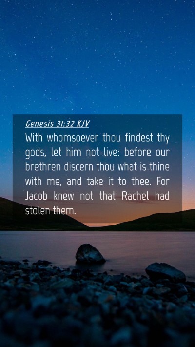 Picture 04 - Genesis 31:32 KJV Mobile Phone Wallpaper - With whomsoever thou findest thy gods, let him - Mobile Bible Verse Wallpaper