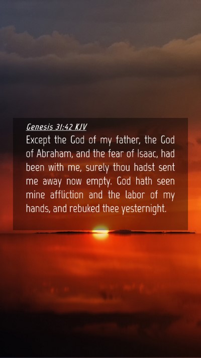 Picture 04 - Genesis 31:42 KJV Mobile Phone Wallpaper - Except the God of my father, the God of Abraham, - Mobile Bible Verse Wallpaper