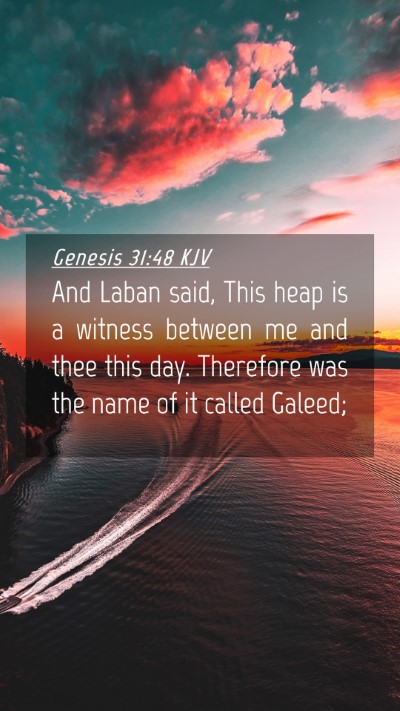Picture 04 - Genesis 31:48 KJV Mobile Phone Wallpaper - And Laban said, This heap is a witness between me - Mobile Bible Verse Wallpaper
