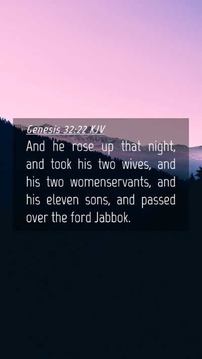 Picture 04 - Genesis 32:22 KJV Mobile Phone Wallpaper - And he rose up that night, and took his two - Mobile Bible Verse Wallpaper