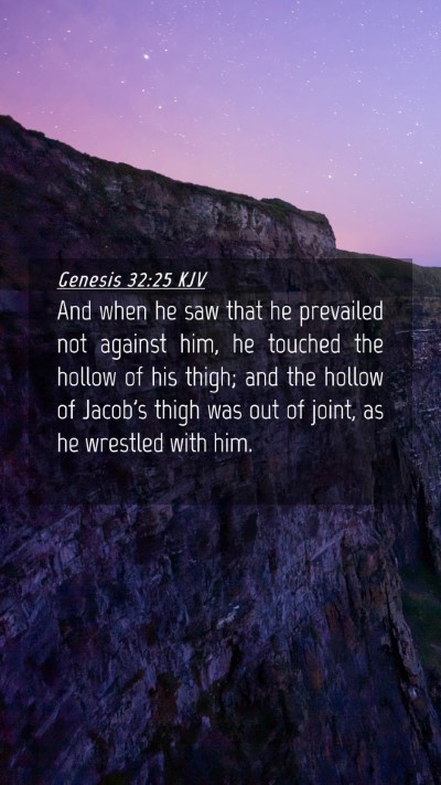 Picture 04 - Genesis 32:25 KJV Mobile Phone Wallpaper - And when he saw that he prevailed not against - Mobile Bible Verse Wallpaper
