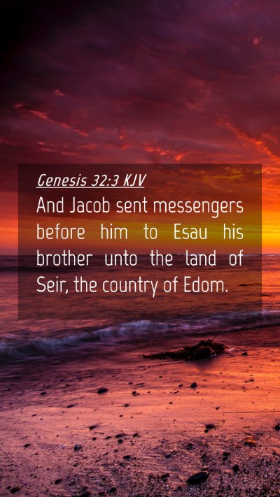 Picture 04 - Genesis 32:3 KJV Mobile Phone Wallpaper - And Jacob sent messengers before him to Esau his - Mobile Bible Verse Wallpaper