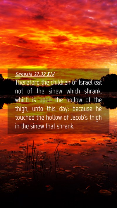 Picture 04 - Genesis 32:32 KJV Mobile Phone Wallpaper - Therefore the children of Israel eat not of the - Mobile Bible Verse Wallpaper