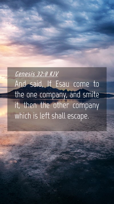 Picture 04 - Genesis 32:8 KJV Mobile Phone Wallpaper - And said, If Esau come to the one company, and - Mobile Bible Verse Wallpaper