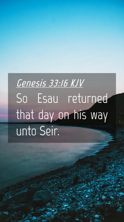 Picture 04 - Genesis 33:16 KJV Mobile Phone Wallpaper - So Esau returned that day on his way unto - Mobile Bible Verse Wallpaper