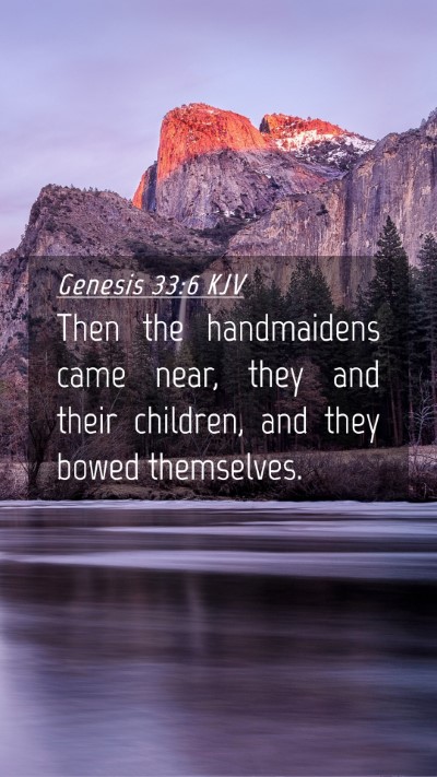 Picture 04 - Genesis 33:6 KJV Mobile Phone Wallpaper - Then the handmaidens came near, they and their - Mobile Bible Verse Wallpaper