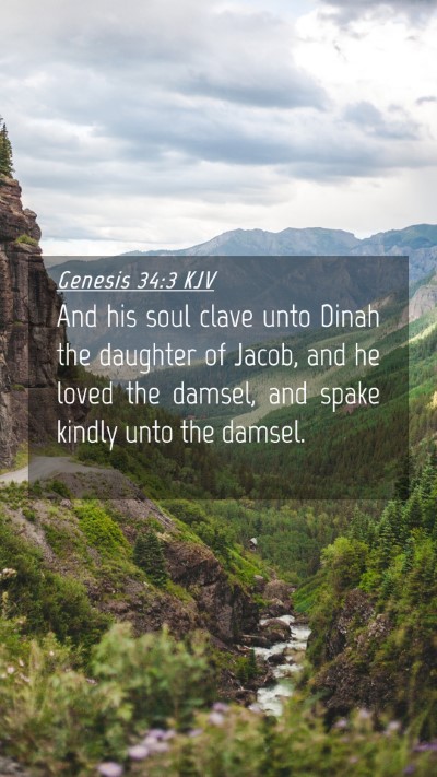 Picture 04 - Genesis 34:3 KJV Mobile Phone Wallpaper - And his soul clave unto Dinah the daughter of - Mobile Bible Verse Wallpaper
