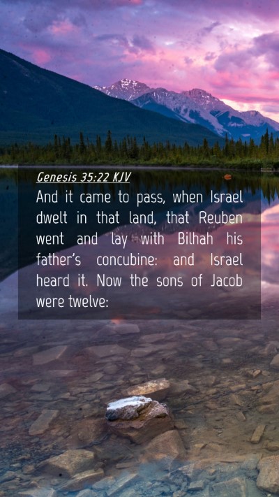 Picture 04 - Genesis 35:22 KJV Mobile Phone Wallpaper - And it came to pass, when Israel dwelt in that - Mobile Bible Verse Wallpaper