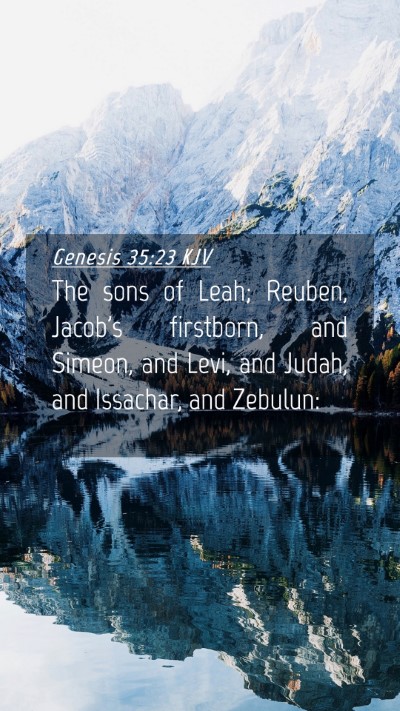 Picture 04 - Genesis 35:23 KJV Mobile Phone Wallpaper - The sons of Leah; Reuben, Jacob's firstborn, and - Mobile Bible Verse Wallpaper