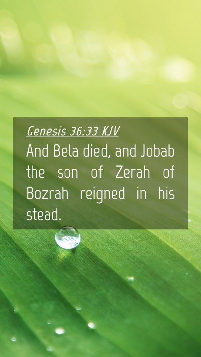 Picture 04 - Genesis 36:33 KJV Mobile Phone Wallpaper - And Bela died, and Jobab the son of Zerah of - Mobile Bible Verse Wallpaper