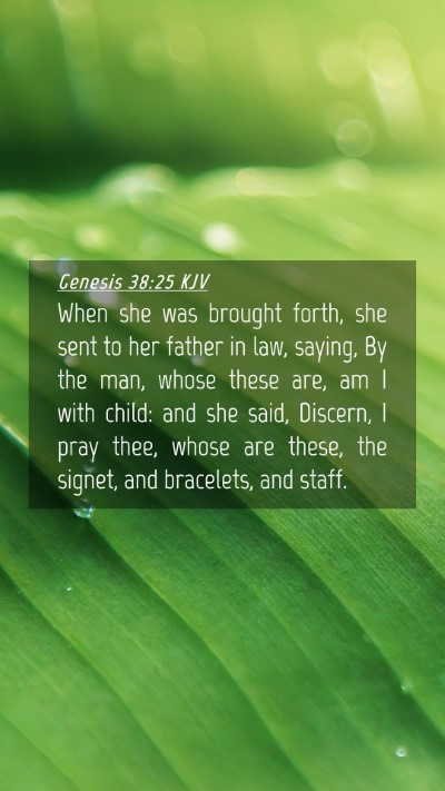 Picture 04 - Genesis 38:25 KJV Mobile Phone Wallpaper - When she was brought forth, she sent to her - Mobile Bible Verse Wallpaper