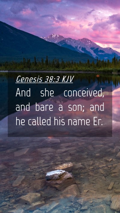 Picture 04 - Genesis 38:3 KJV Mobile Phone Wallpaper - And she conceived, and bare a son; and he called - Mobile Bible Verse Wallpaper