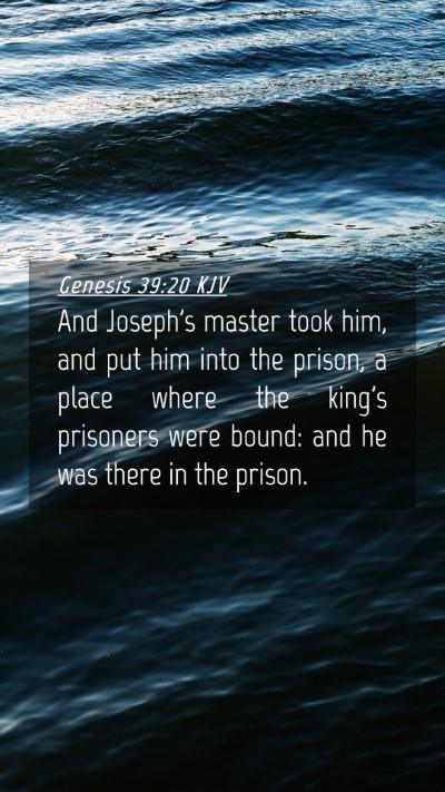 Picture 04 - Genesis 39:20 KJV Mobile Phone Wallpaper - And Joseph's master took him, and put him into - Mobile Bible Verse Wallpaper