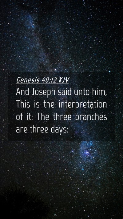 Picture 04 - Genesis 40:12 KJV Mobile Phone Wallpaper - And Joseph said unto him, This is the - Mobile Bible Verse Wallpaper