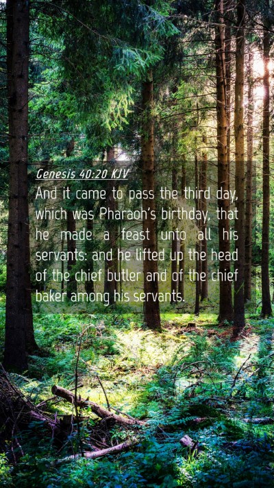 Picture 04 - Genesis 40:20 KJV Mobile Phone Wallpaper - And it came to pass the third day, which was - Mobile Bible Verse Wallpaper