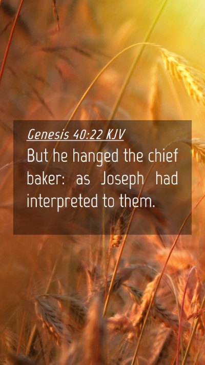 Picture 04 - Genesis 40:22 KJV Mobile Phone Wallpaper - But he hanged the chief baker: as Joseph had - Mobile Bible Verse Wallpaper
