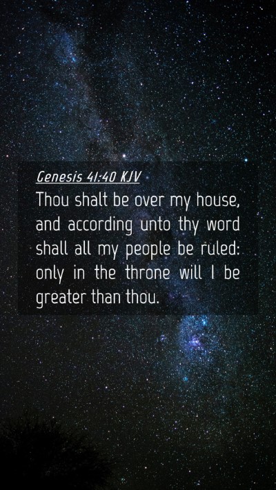 Picture 04 - Genesis 41:40 KJV Mobile Phone Wallpaper - Thou shalt be over my house, and according unto - Mobile Bible Verse Wallpaper