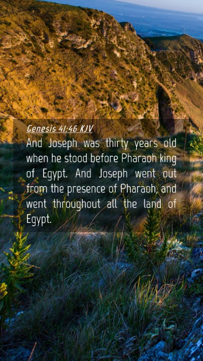 Picture 04 - Genesis 41:46 KJV Mobile Phone Wallpaper - And Joseph was thirty years old when he stood - Mobile Bible Verse Wallpaper