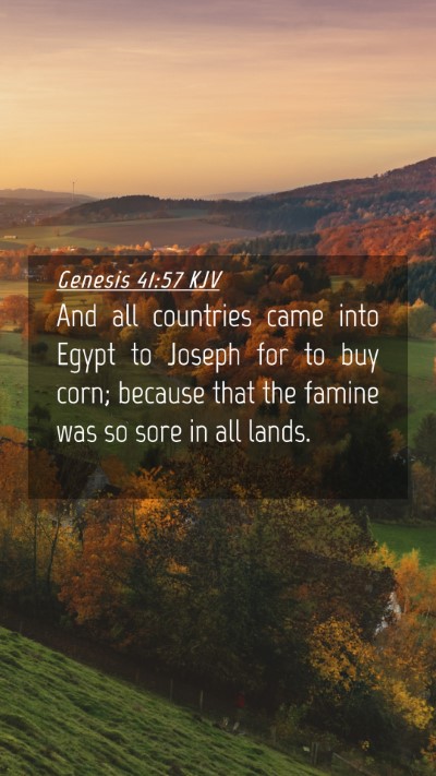 Picture 04 - Genesis 41:57 KJV Mobile Phone Wallpaper - And all countries came into Egypt to Joseph for - Mobile Bible Verse Wallpaper