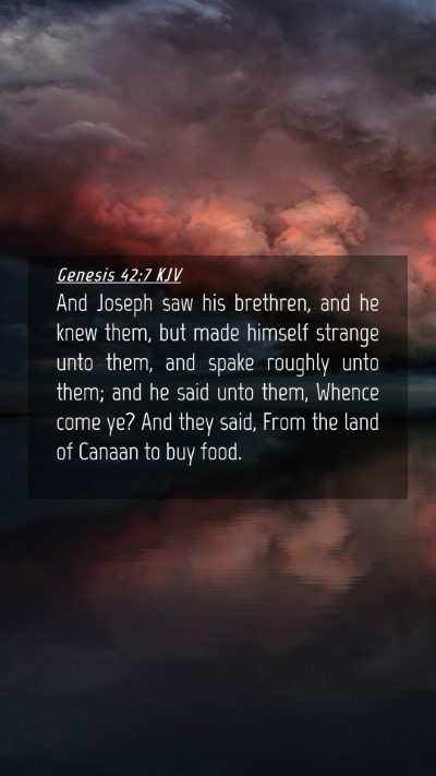 Picture 04 - Genesis 42:7 KJV Mobile Phone Wallpaper - And Joseph saw his brethren, and he knew them, - Mobile Bible Verse Wallpaper