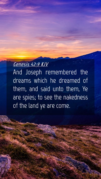 Picture 04 - Genesis 42:9 KJV Mobile Phone Wallpaper - And Joseph remembered the dreams which he dreamed - Mobile Bible Verse Wallpaper