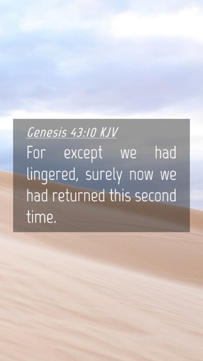 Picture 04 - Genesis 43:10 KJV Mobile Phone Wallpaper - For except we had lingered, surely now we had - Mobile Bible Verse Wallpaper
