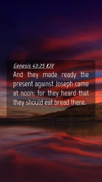 Picture 04 - Genesis 43:25 KJV Mobile Phone Wallpaper - And they made ready the present against Joseph - Mobile Bible Verse Wallpaper