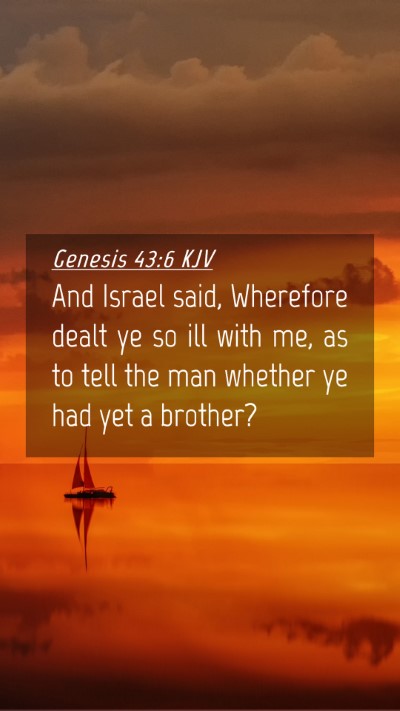 Picture 04 - Genesis 43:6 KJV Mobile Phone Wallpaper - And Israel said, Wherefore dealt ye so ill with - Mobile Bible Verse Wallpaper