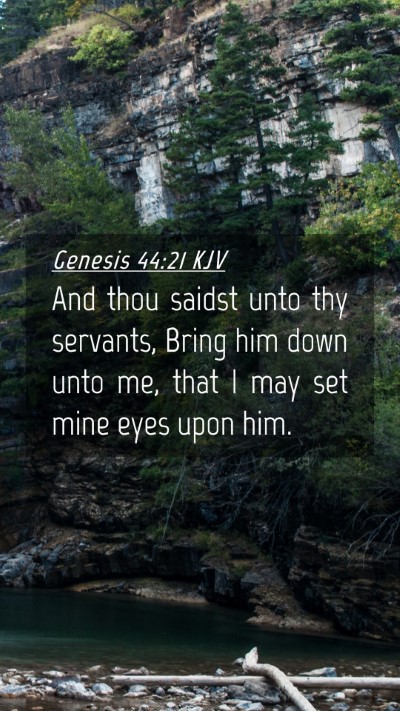 Picture 04 - Genesis 44:21 KJV Mobile Phone Wallpaper - And thou saidst unto thy servants, Bring him down - Mobile Bible Verse Wallpaper