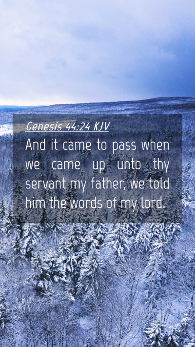 Picture 04 - Genesis 44:24 KJV Mobile Phone Wallpaper - And it came to pass when we came up unto thy - Mobile Bible Verse Wallpaper
