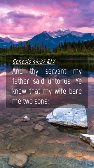 Picture 04 - Genesis 44:27 KJV Mobile Phone Wallpaper - And thy servant my father said unto us, Ye know - Mobile Bible Verse Wallpaper