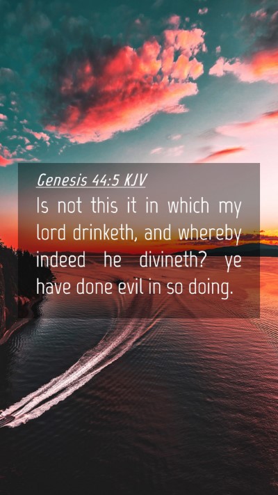 Picture 04 - Genesis 44:5 KJV Mobile Phone Wallpaper - Is not this it in which my lord drinketh, and - Mobile Bible Verse Wallpaper