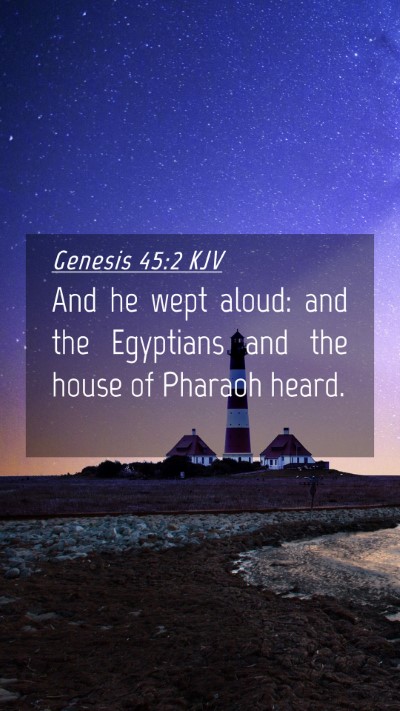 Picture 04 - Genesis 45:2 KJV Mobile Phone Wallpaper - And he wept aloud: and the Egyptians and the - Mobile Bible Verse Wallpaper