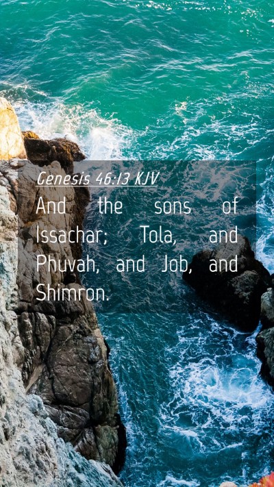 Picture 04 - Genesis 46:13 KJV Mobile Phone Wallpaper - And the sons of Issachar; Tola, and Phuvah, and - Mobile Bible Verse Wallpaper