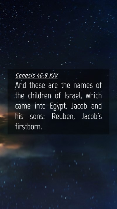 Picture 04 - Genesis 46:8 KJV Mobile Phone Wallpaper - And these are the names of the children of - Mobile Bible Verse Wallpaper