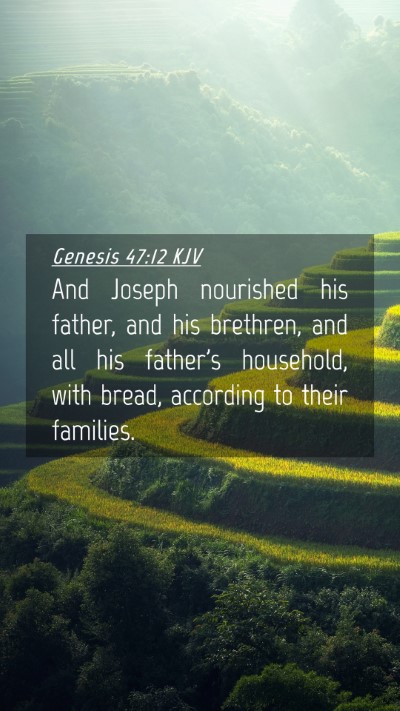 Picture 04 - Genesis 47:12 KJV Mobile Phone Wallpaper - And Joseph nourished his father, and his - Mobile Bible Verse Wallpaper