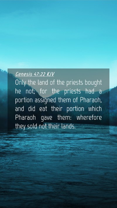 Picture 04 - Genesis 47:22 KJV Mobile Phone Wallpaper - Only the land of the priests bought he not; for - Mobile Bible Verse Wallpaper