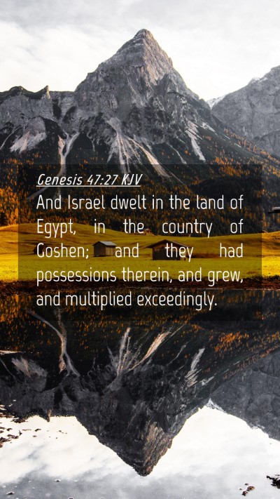 Picture 04 - Genesis 47:27 KJV Mobile Phone Wallpaper - And Israel dwelt in the land of Egypt, in the - Mobile Bible Verse Wallpaper