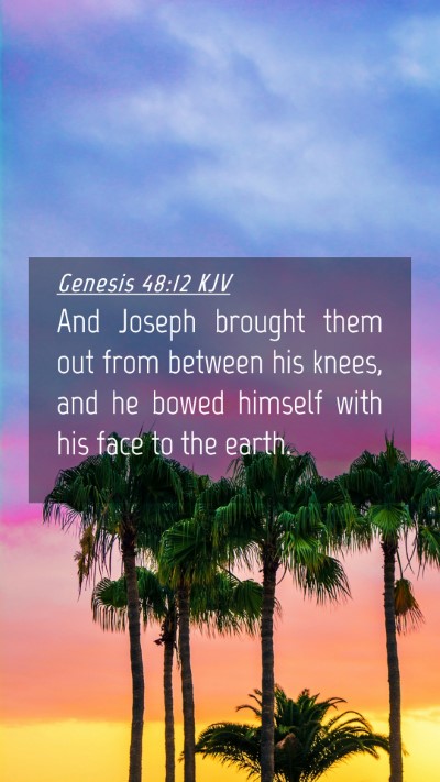 Picture 04 - Genesis 48:12 KJV Mobile Phone Wallpaper - And Joseph brought them out from between his - Mobile Bible Verse Wallpaper
