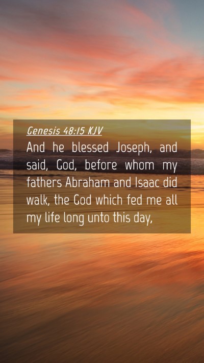 Picture 04 - Genesis 48:15 KJV Mobile Phone Wallpaper - And he blessed Joseph, and said, God, before whom - Mobile Bible Verse Wallpaper