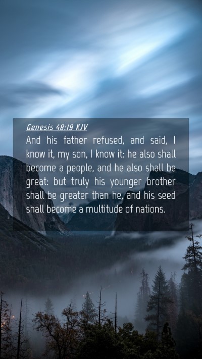Picture 04 - Genesis 48:19 KJV Mobile Phone Wallpaper - And his father refused, and said, I know it, my - Mobile Bible Verse Wallpaper