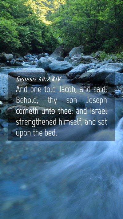 Picture 04 - Genesis 48:2 KJV Mobile Phone Wallpaper - And one told Jacob, and said, Behold, thy son - Mobile Bible Verse Wallpaper