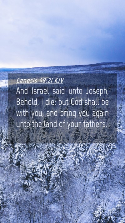 Picture 04 - Genesis 48:21 KJV Mobile Phone Wallpaper - And Israel said unto Joseph, Behold, I die: but - Mobile Bible Verse Wallpaper