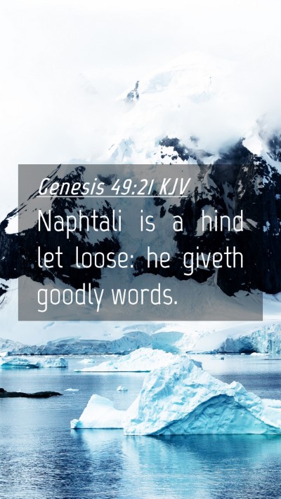 Picture 04 - Genesis 49:21 KJV Mobile Phone Wallpaper - Naphtali is a hind let loose: he giveth goodly - Mobile Bible Verse Wallpaper