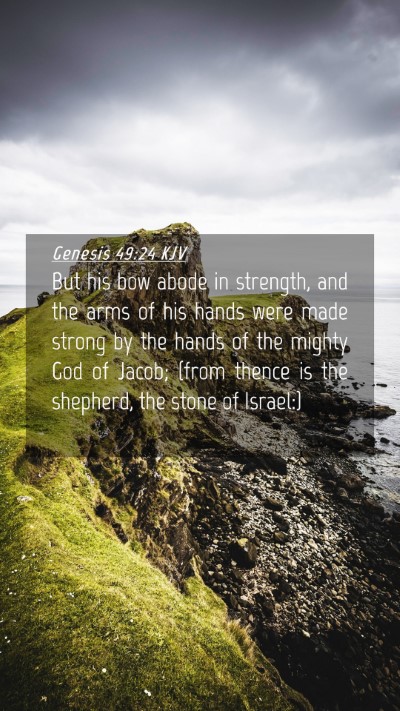 Picture 04 - Genesis 49:24 KJV Mobile Phone Wallpaper - But his bow abode in strength, and the arms of - Mobile Bible Verse Wallpaper